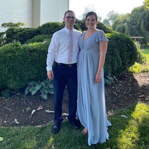 Azazie Reverie Dusty Blue Bridesmaid Dress